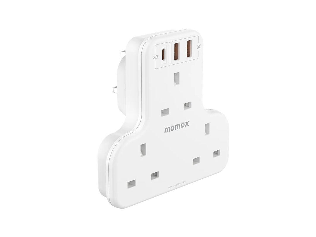 Momax 3-Outlet T-Shaped Extension Socket With USB-(US6UKW) in Qatar Momax 3-Outlet T-Shaped Extension Socket With USB-(US6UKW) in Qatar